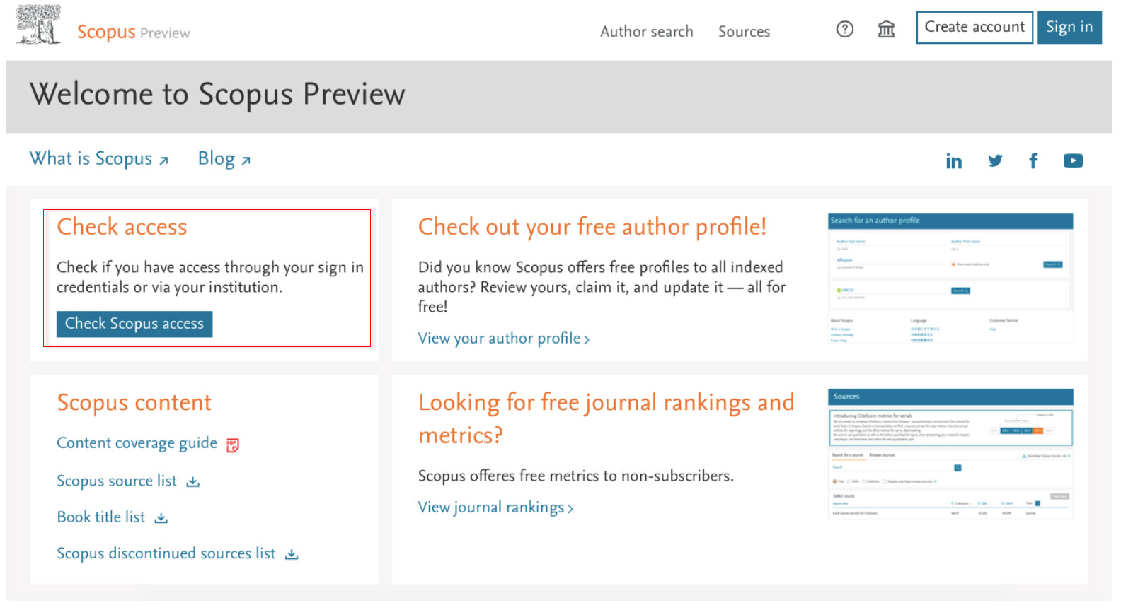 How do I access Scopus for free?